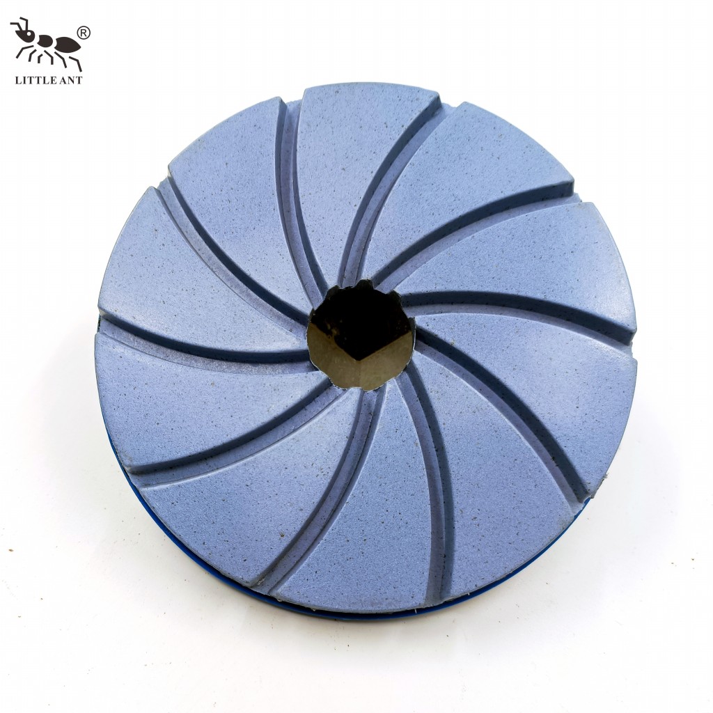 Kleine Ameisenschnecken -Lockkantenharzpolierkissen mit PVC -Backer Granit Marmor Terrazzo Quarz