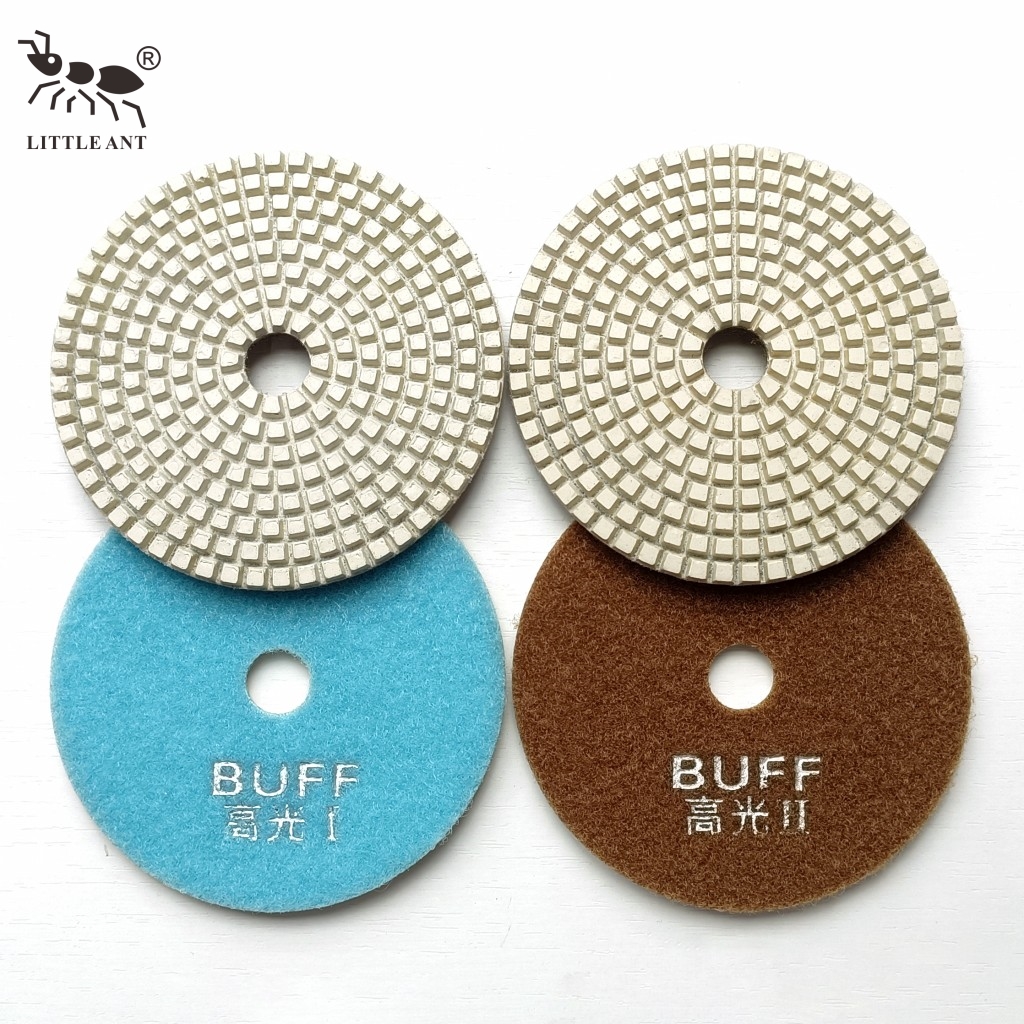 LITTLE ANT NEU Hochglänzendes 4-Zoll-2-Stufen-Glanz-Diamant-Betonboden-Polierpad