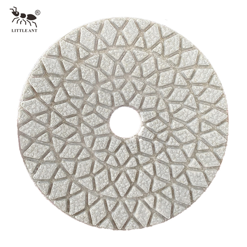 Little Ameisen -Diamant Hybrid 3 Stufen Polierkissen trocken und feucht flexibel für Steinmarmor Granit Beton reinweiß