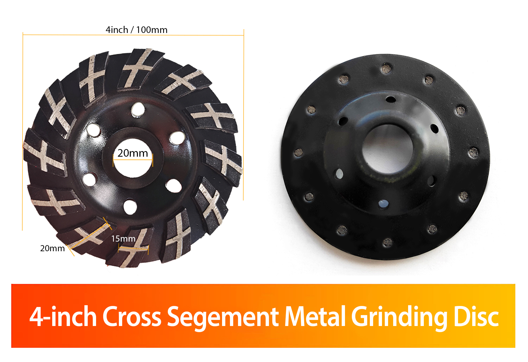 4 寸 十字架 黑色 碗磨 碗磨